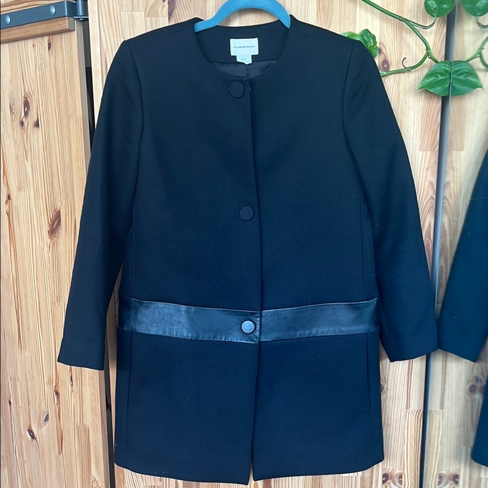 Club Monaco wool & leather peacoat (size small)